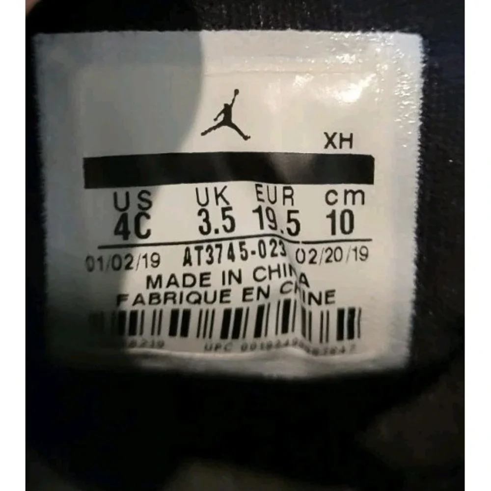 NIKE AIR JORDAN 1 CRIB BOOTIE HIGH SIZE 4C BLACK VARSITY ROYAL BABY NEWBORN